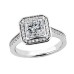 Bridal 2.21 ct. TW Princess Diamond Halo Engagement Ring