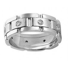 Men's 0.60 ct. Round Cut Diamond Wedding Band in 18 kt White Gold All Size 