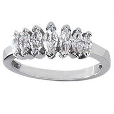 Ladies 1.25 ct. TW Seven Stone Marquise Diamond Wedding Band in Platinum