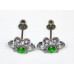 Sterling Silver Emerald Cubic Zirconia Ladies Cluster Stud Earrings