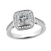 2.35 ct. TW Princess Diamond Engagement Ring in Platinum Halo Mounting