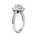 Bridal 2.21 ct. TW Princess Diamond Halo Engagement Ring in 18 Kt White Gold