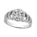 White Gold 2.06 ct. TW Round Diamond Accented Engagement Ring in Platinum