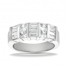 Diamond Club 1.59 ct. Wedding Band with Baguette and Princess Diamonds in 14 K