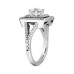 Ladies' 2.07 ct. Princess Diamond Halo Style Engagement Ring in 18K White Gold