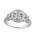 Butterfly-inspired 2.50 ct. TW Round Diamond Vintage Engagement Ring in Platinum