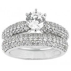 Ladies 3.70 ct. Round Diamond Wedding Band Engagement Ring Pave Set