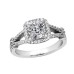1.98 ct Cushion Cut Diamond Engagement Ring in 18 Kt Gold Split Shank Mounting