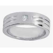 Men's 0.25 ct. Princess Cut Diamond Wedding Band in 14 kt. White Gold