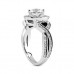 1.73 ct. TW Round Diamond Engagement Ring in Heart-shaped 18 Kt White Gold