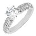 Ladies 2.60 ct. Round Diamond Engagement Ring with Accented 14 kt Pave Set