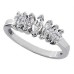 Ladies 1.25 ct. TW Seven Stone Marquise Diamond Wedding Band in Platinum