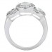 Ladies 3.10 ct. tw Round Diamond Three Stone Framed Ring in 18 kt White Gold 