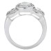 Ladies 3.10 ct. tw Round Diamond Three Stone Framed Ring in 18 kt White Gold 