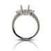 1.00 ct. Round Diamond Three Stone Semi Mount Engagement Ring in Platinum