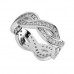 1.25 Ct. Round Diamond Crossing Ribbons Eternity Wedding Band Ring in 18 Kt Gold