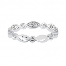 0.75 Ct. Round Diamond Alternating Design Eternity Wedding Band Ring in Platinum