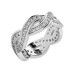 1.25 Ct. Round Diamond Crossing Ribbons Eternity Wedding Band Ring in 18 Kt Gold