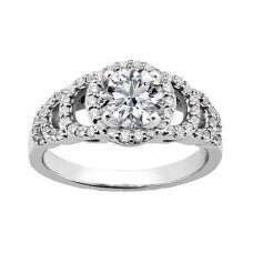 White Gold 2.06 ct. TW Round Diamond Accented Engagement Ring