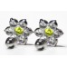 Sterling Silver Light Topaz Cubic Zirconia Ladies Cluster Stud Earrings