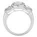 Ladies 3.10 ct. tw Round Diamond Three Stone Framed Ring in Platinum