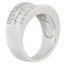 1.00 ct Triple Row Round and Baguette Cut Diamond Anniversary Ring in 18kt