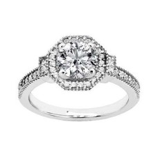 1.73 ct. Round Cut Diamond Engagement Ring in Platinum