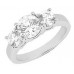 Ladies 2.65 ct. Round Diamond Three Stone Engagement Ring in 14 kt. White Gold