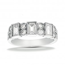 Diamond Club 1.25 ct. Wedding Band with Round and Baguette Diamonds