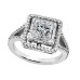 Ladies' 2.07 ct. Princess Diamond Halo Style Engagement Ring in 18K White Gold