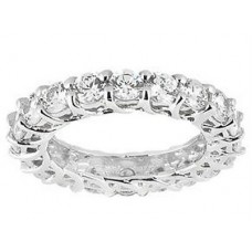 Ladies 4.00 ct. Round Diamond Eternity Band in Unique 14 kt White Gold Mounting
