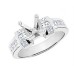 Ladies 1.00 CT Princess Cut Diamond Engagement Semi Mounting in Platinum