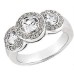 Ladies 3.10 ct. tw Round Diamond Three Stone Framed Ring in Platinum