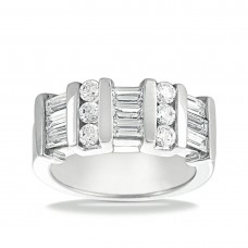 Diamond Club 2.00 ct. Wide Wedding Band with Round and Baguette Diamonds