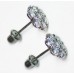 Cubic Zirconia Stud Earrings with Round CZ in White Gold Plated Sterling Silver