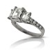 2.35 ct. TW Emerald Cut Diamond Three Stone Accented Engagement Ring in Platinum