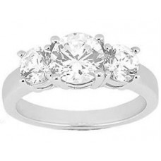 Ladies 2.50 ct. Round Diamond Three Stone Engagement Ring