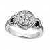 1.73 ct. TW Round Diamond Engagement Ring in Heart-shaped 18 Kt White Gold