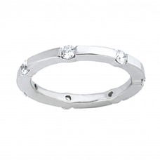0.50 Ct. Round Diamond Eternity Wedding Band Ring in 18 Kt White Gold