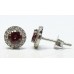 Cubic Zirconia White Gold Plated Sterling Silver Siam Stud Earrings
