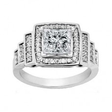 2.09 ct. Princess Diamond Engagement Ring in 14K Halo Setting
