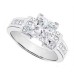 Ladies 2.38 CT Princess Cut Diamond Engagement Ring 18 kt White Gold 