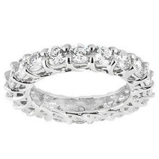 Ladies 3.50 ct. Round Diamond Eternity Band in 14 kt Unique Setting