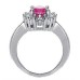 Ladies 7.73 ct. Oval Cut Ruby And Round Cut Diamond Anniversary Ring in 14 kt 