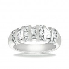 Diamond Club 1.25 ct. Wedding Band with Round and Straight Baguette Diamonds