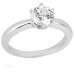 Ladies 1.12 CT Round Cut Diamond Solitaire Engagement Ring Set 18KT White Gold