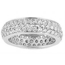3.00 ct Pave Eternity Round Cut Diamond Wedding Band in 18 kt White Gold