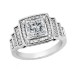 2.09 ct. Princess Diamond Engagement Ring in Platinum Halo Setting