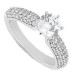 Ladies 2.60 ct. Round Diamond Engagement Ring with Accented in Platinum Pave Set