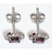 Cubic Zirconia White Gold Plated Sterling Silver Siam Stud Earrings